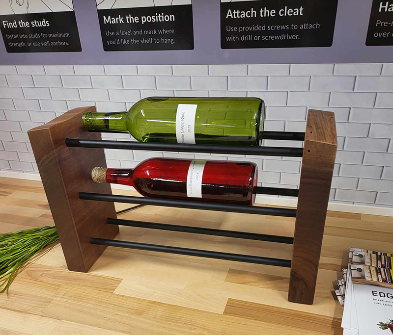 3-Bottle Rustic Wine Rack